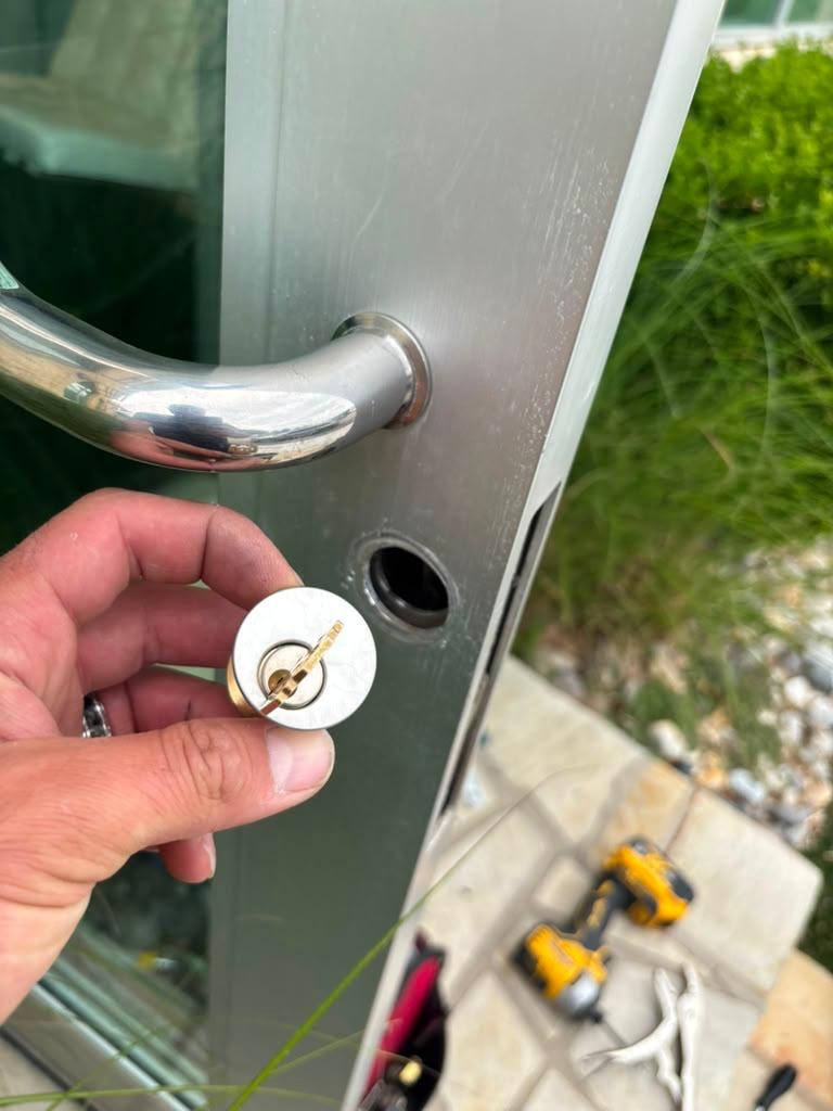 Commercial lock-cylinder replacement.